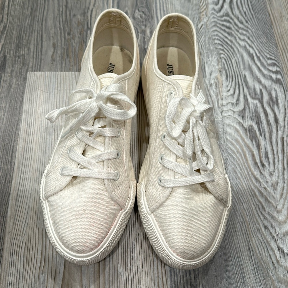Just Fab White platform tennis shoes